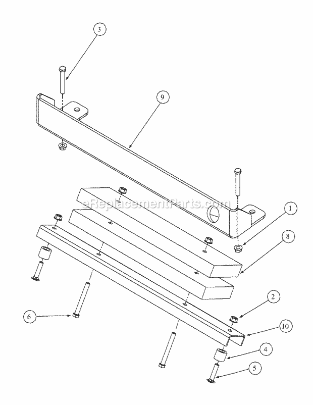 Rear Bumper Diagram and Parts List for M54-HN 53BB5ETW750-24-HP Cub Cadet Lawn Tractor